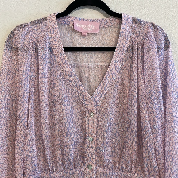 Sincerely Ours Women Peplum Top Small Pink Babydoll Girlhoodcore Cottagecore - Picture 4 of 16